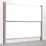 Pylonentafel, 300x120 cm, 2-flächig, höhenverstellbar, Stahlemaille weiß 